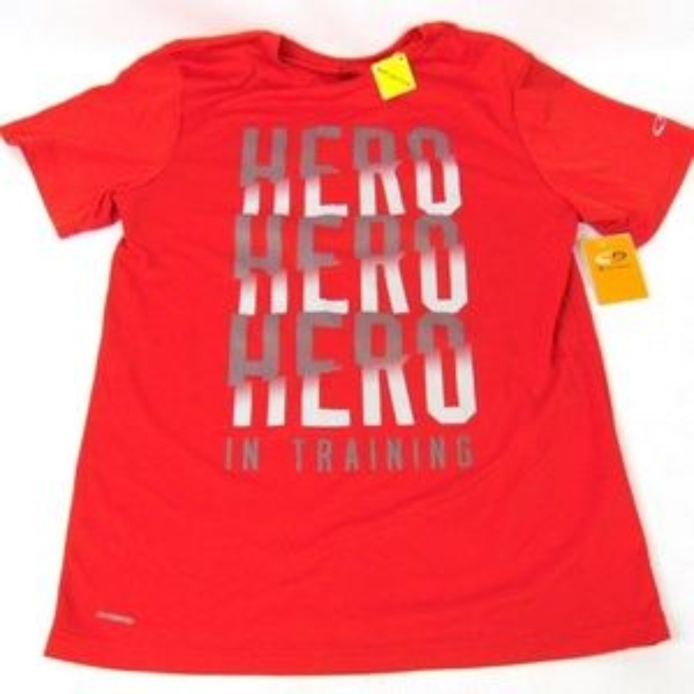 Champoin Hero on training shirt